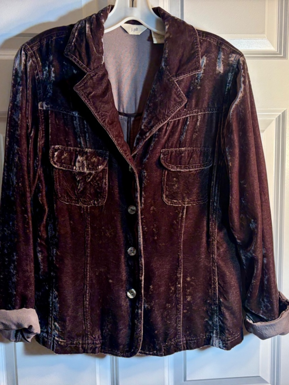 J. Jill Crushed Velvet Shimmery Blazer - Picture 5 of 9